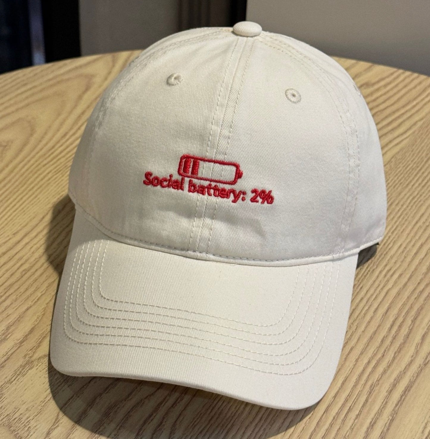 Low battery hat white