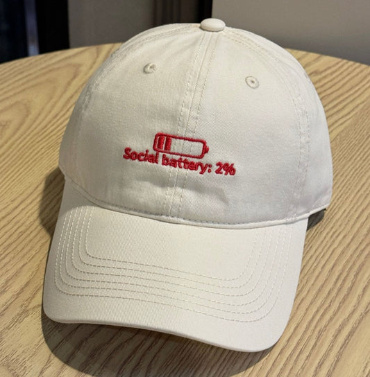 Low battery hat white